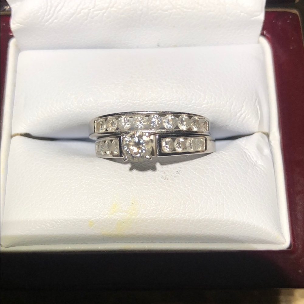Wedding Ring - 1 ct diamond ring - 14k White Gold